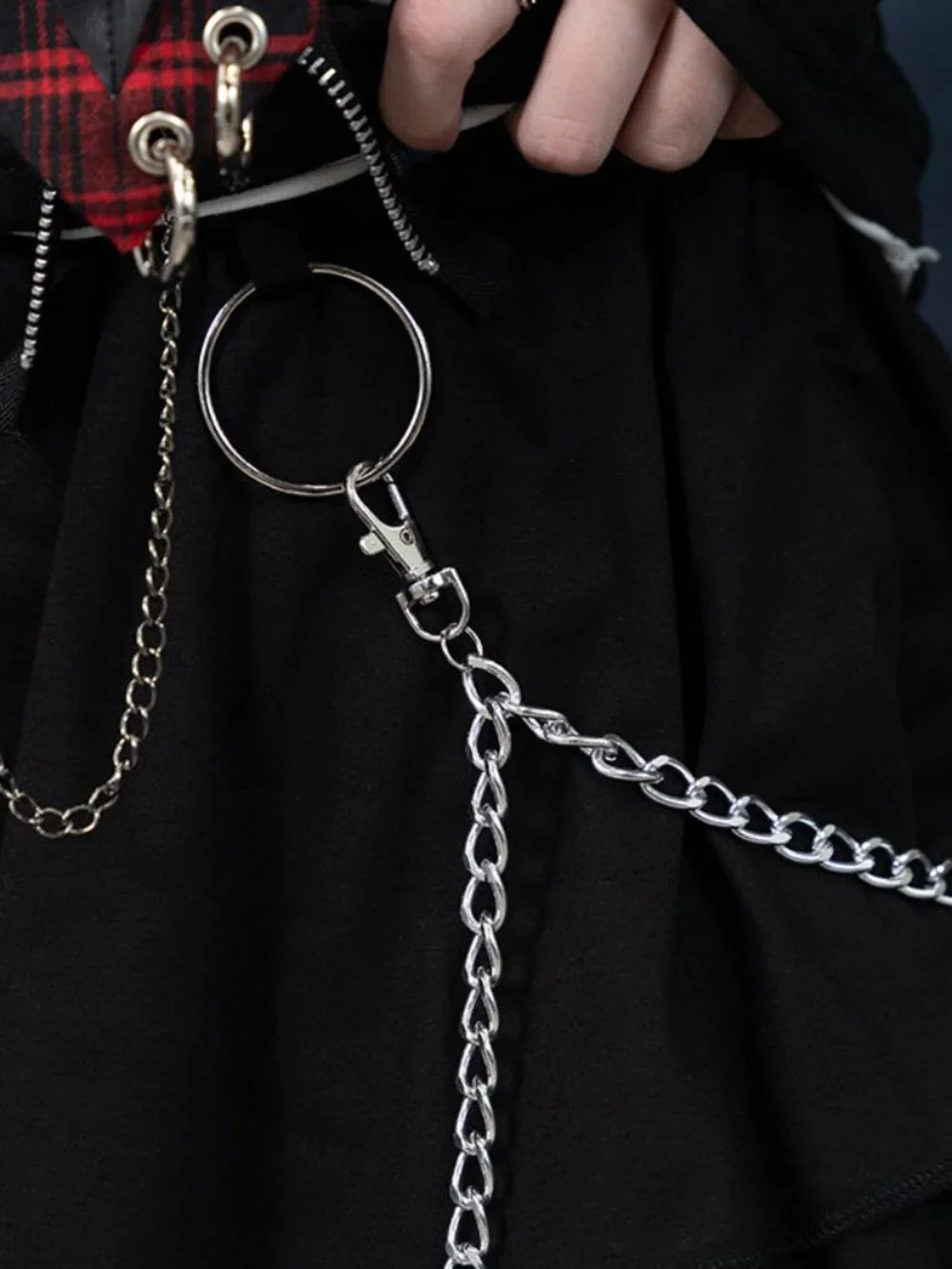 NEW ACDC RAG Dark Abyss Black Cross Chain Skirt